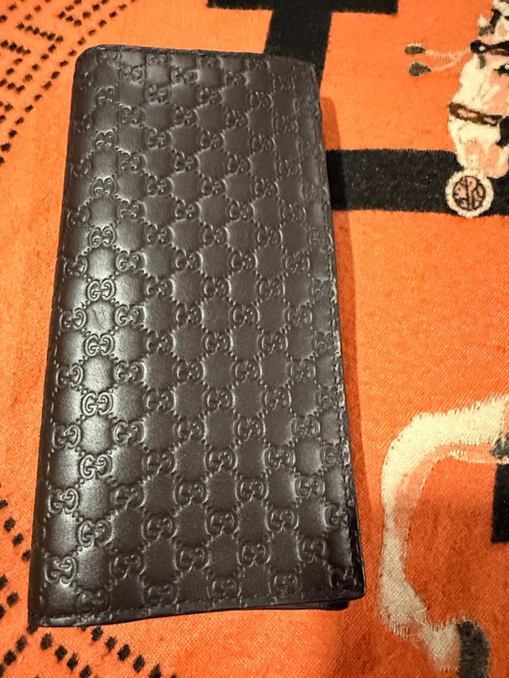 Gucci Brown Embossed GG Leather Long Wallet